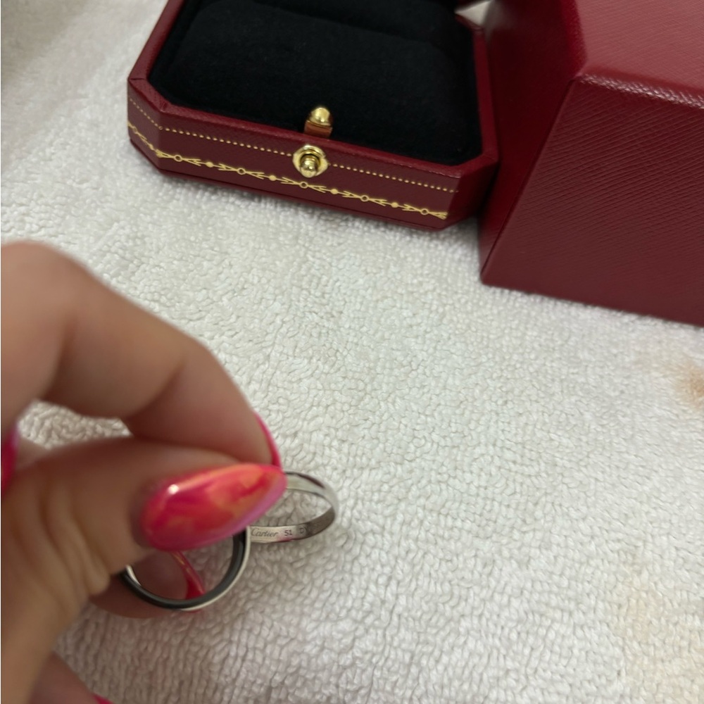 Cartier Trinity Ceramic & Diamond Ring in 18k White Gold 0.45 CTW - Picture 6 of 7